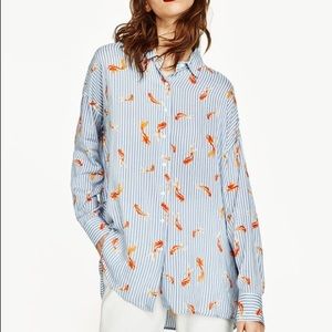 EUC Zara Koi Print Blouse Size M